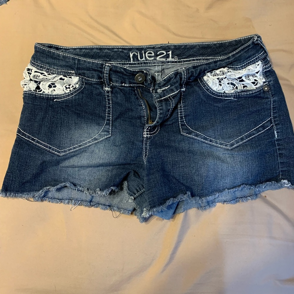 Rue 21 Lace Detail Jean Shorts